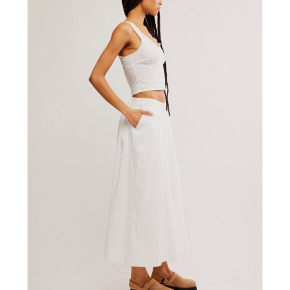 NWT FREE PEOPLE SOLD OUT Into You Eyelet Pant Set / White SZ: L - Picture 5 of 10